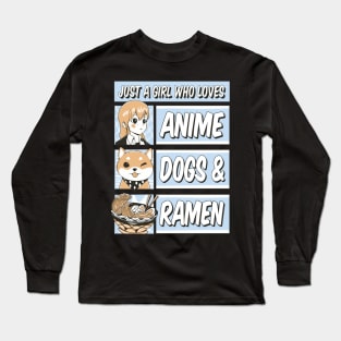 Anime Love, Dog Joy, Ramen Comfort Long Sleeve T-Shirt